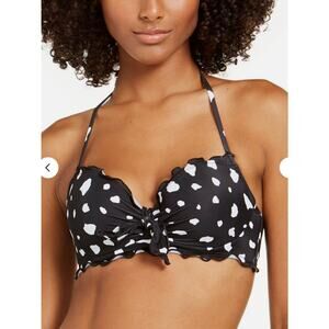 Sundazed Cow Print Ruffle Underwire Bikini Top and Bottom 36B and S NWT